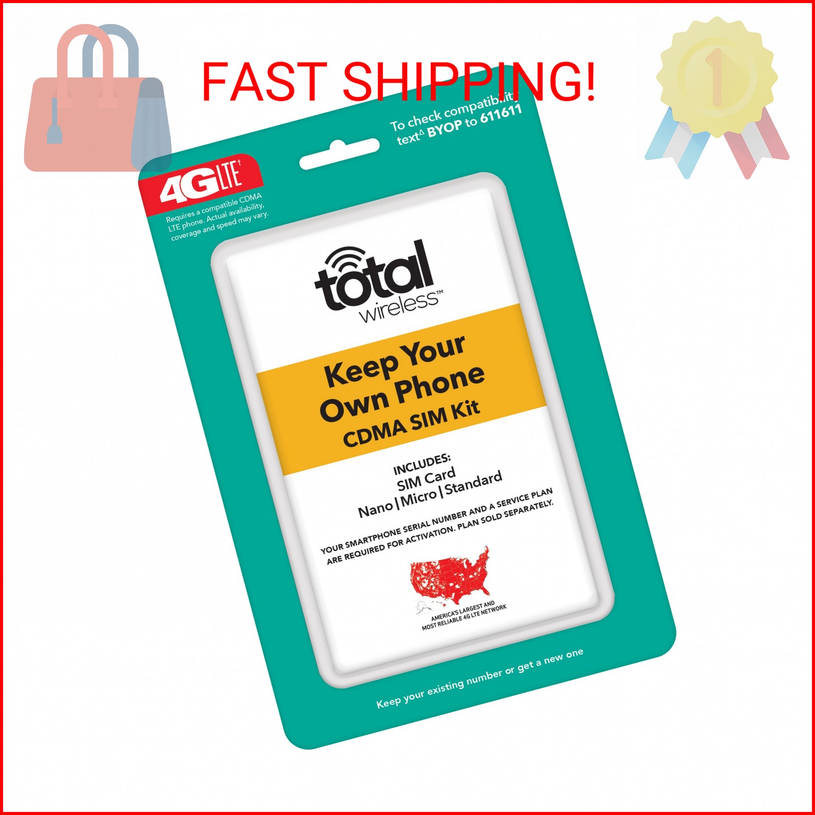 Total Wireless Keep Your Own Phone 3-in-1 Prepaid SIM Kit