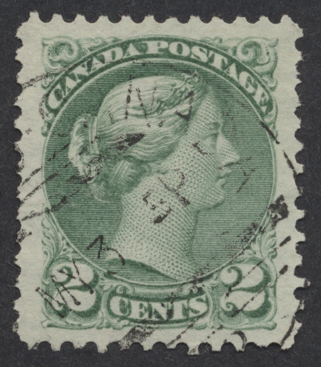 Canada #36 2c Small Queen XF Centered SON Toronto Sq Cir Precursor