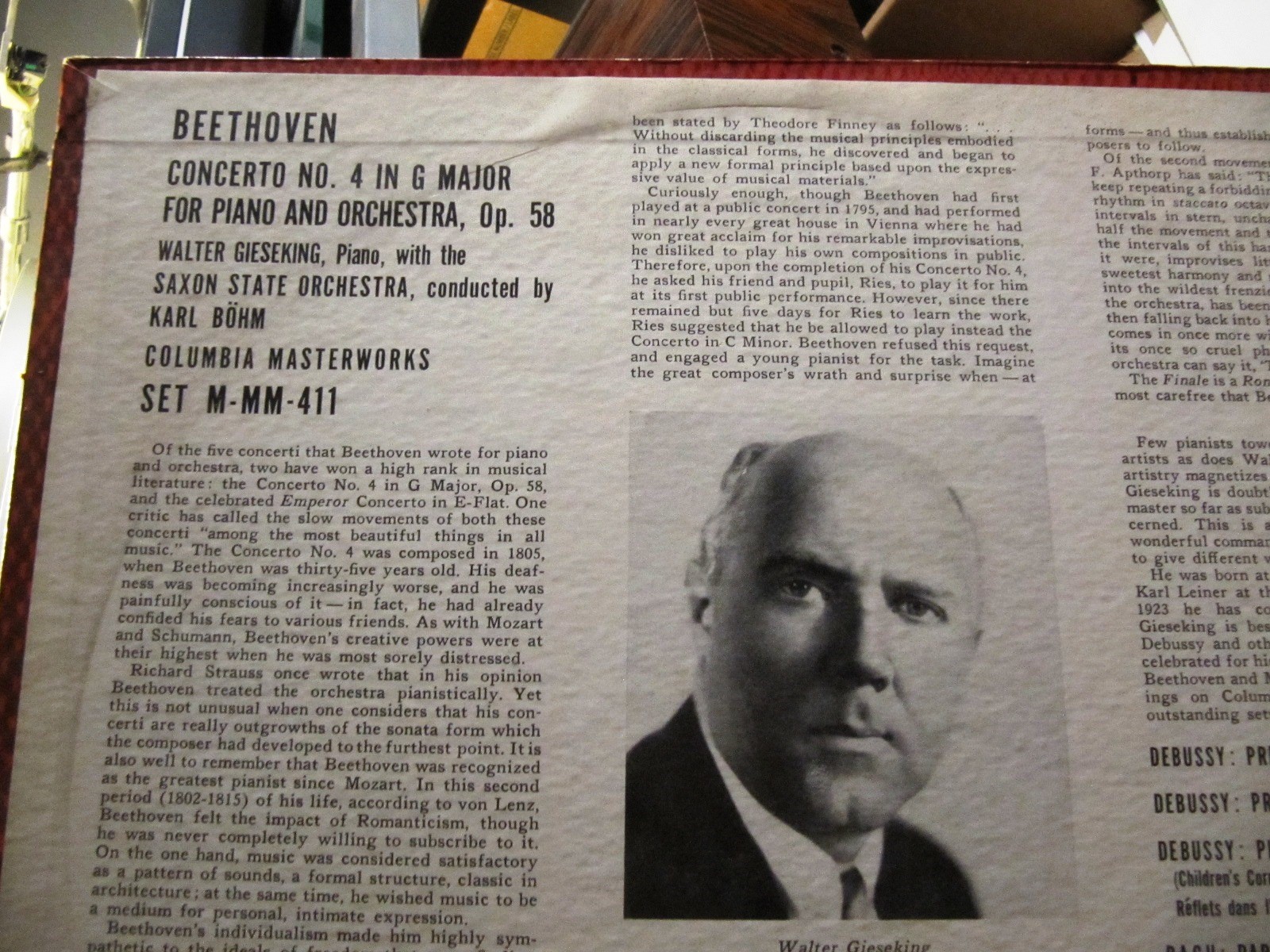 1938 BEETHOVEN Piano Concerto No 4 WALTER GIESEKING Karl Böhm Dresden COLUMBIA