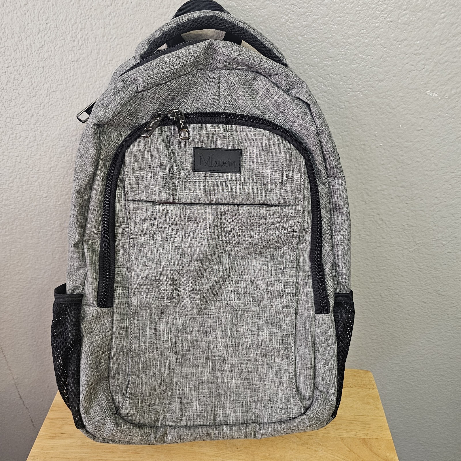 Matein Gray Laptop Backpack USB Charging Port Travel School Work Bag Anti Theft