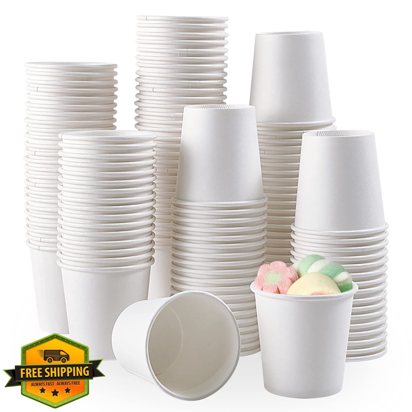 TV TOPVALUE 3oz Paper Cups 600ct Disposable Mouthwash Party Travel