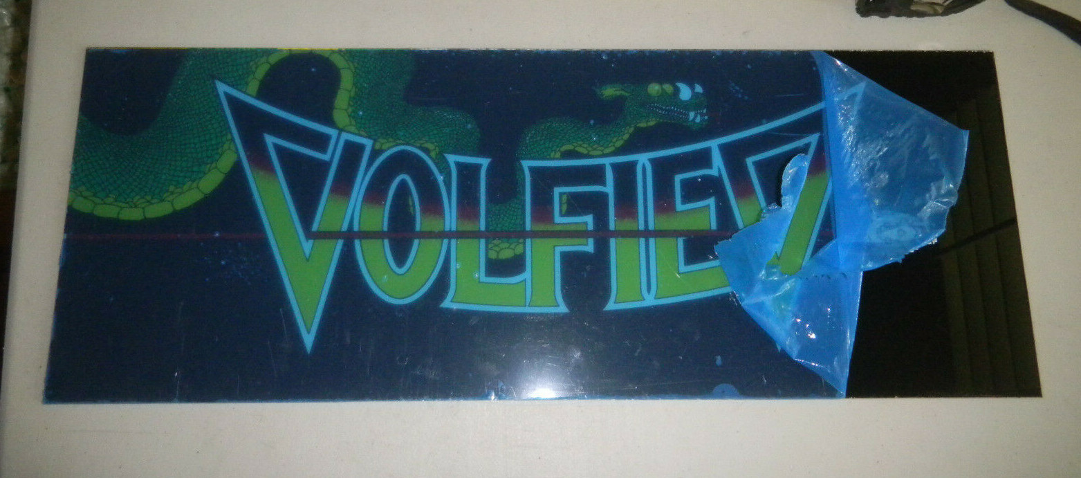 NOS volfied  plexiglass ORIGINAL 24 -9" vintage arcade video game sign marquee