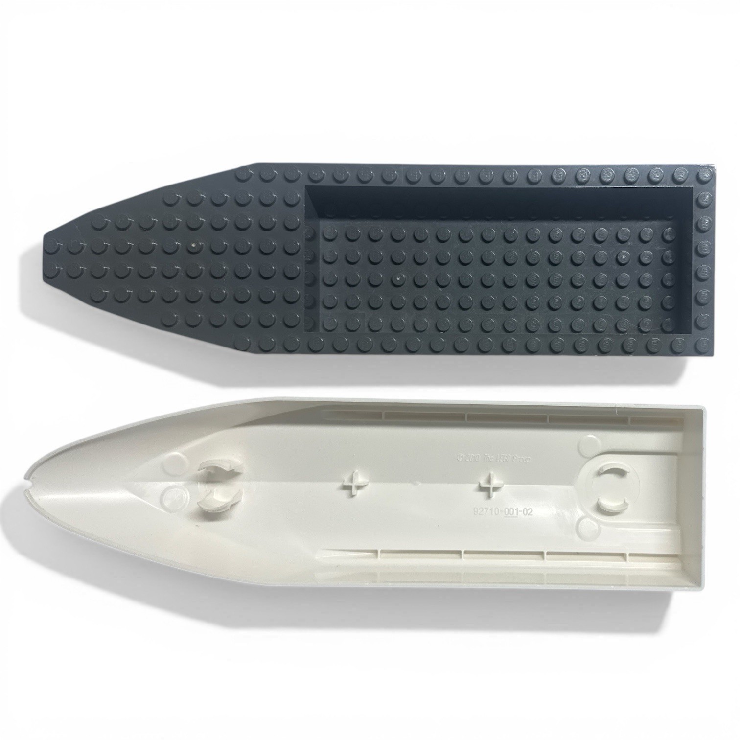 LEGO Boat Hull 2 Pc White Lower Dark Bluish Gray Upper 92710 92711 Floating