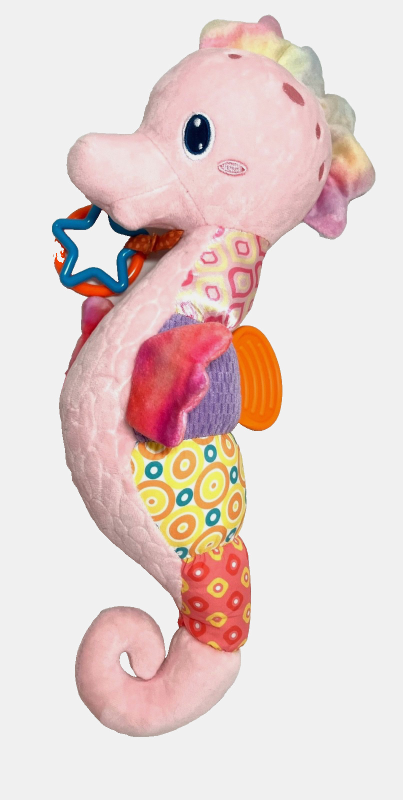 Fuzqq Baby Sensory Seahorse 14” Plush Stuffed Toy with Rattle Teether Crinkles