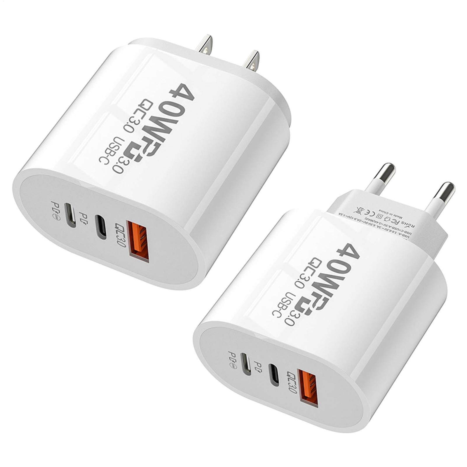 Dual PD 40W Fast Wall Charger Power Adapter For IPhone 15 Pro Max 14 13 Plus US
