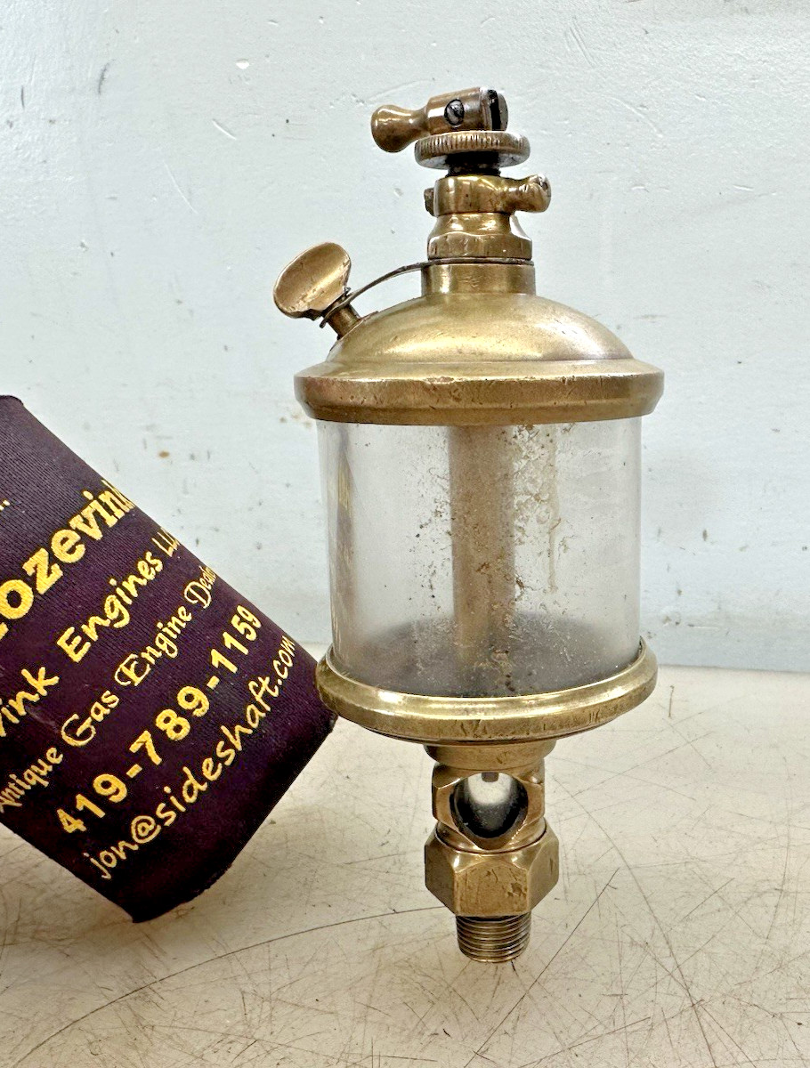 1885 POWELL SIGNAL No. 4 GAS ENGINE CYLINDER OILER Old Steam Very Nice Brass!
