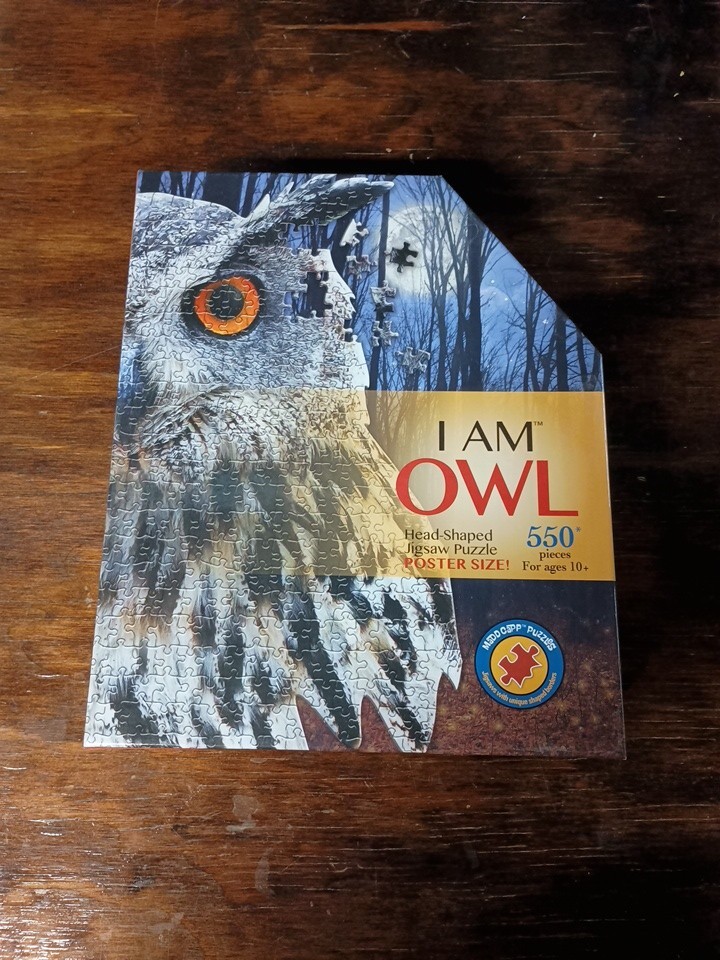 Challenging! I AM Owl Head Shaped Jigsaw Puzzle, 535 Pieces, Age 10+ free ship