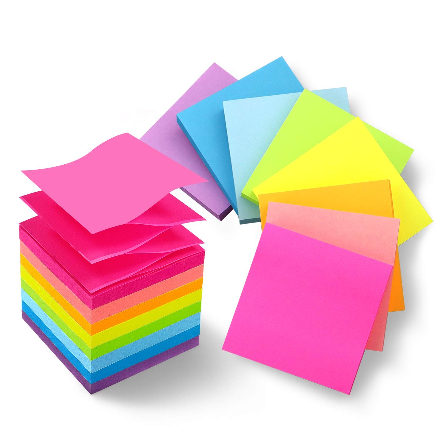 Phthdoty 8 Pads Pop Up Sticky Notes 3x3 Refills 3 x 3 inches, 8 Pads-pop 