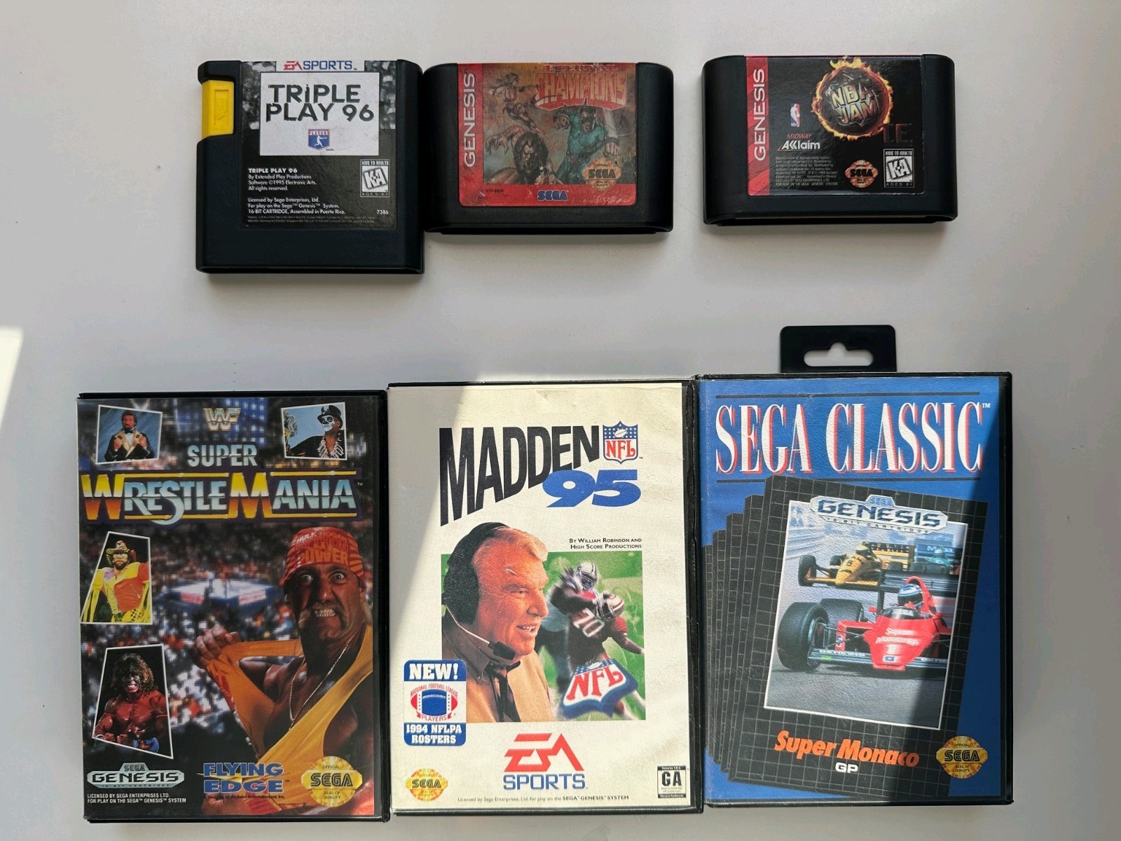 Sega Gensis Game Lot (WWF, NBA JAM, Madden, Etc)(Authentic And Tested)