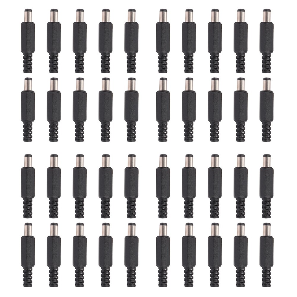 40Pcs 5.5X2.1mm Male Solder Dc  Tip Plug Jack Straight Connectors for DC 1600
