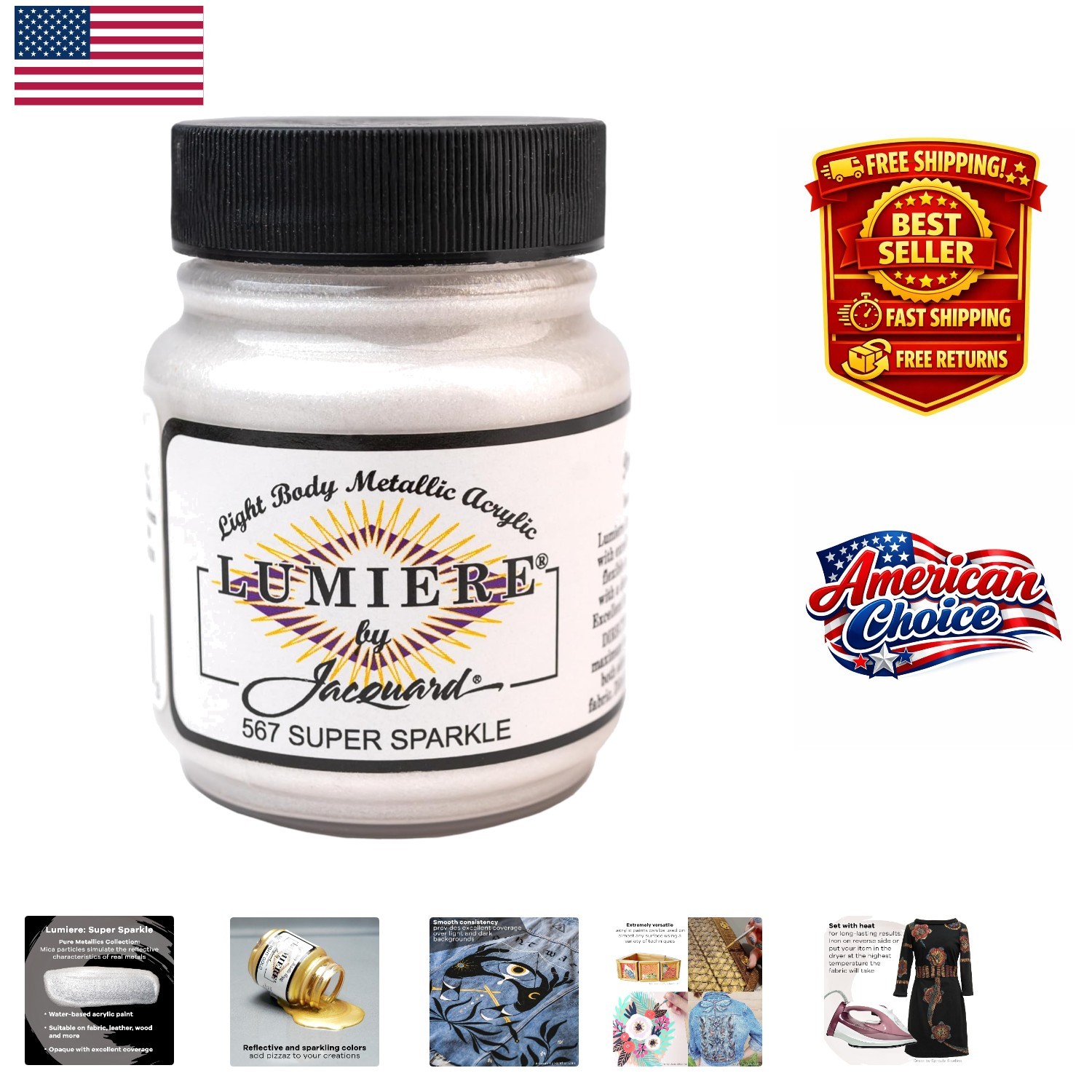 Dazzling Lumiere 2.25oz Super Sparkle Metallic Paint for Vibrant Creations