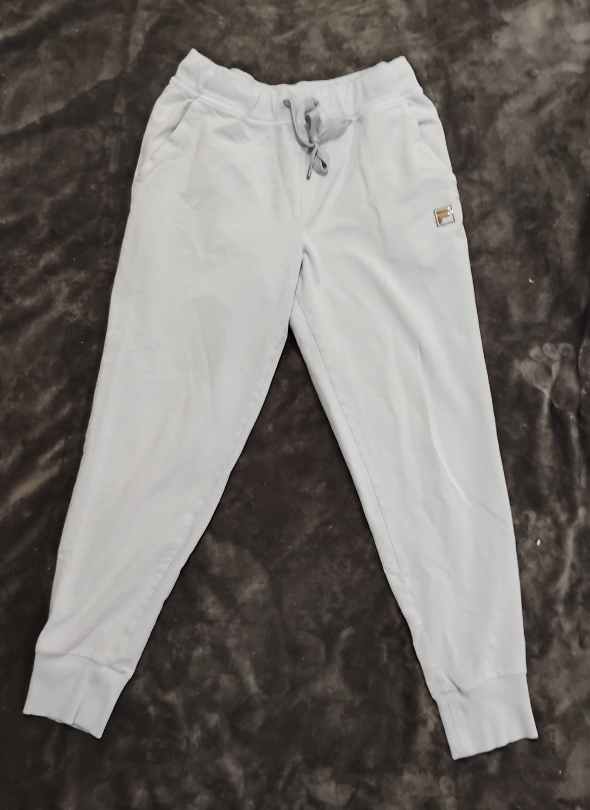 FILA Men's Light Gray Jogger Pants M Drawstring Tapered Elastic Waist Activewear