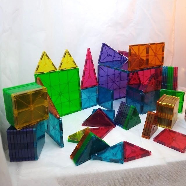 Magna-Tiles 85 Piece Building Set Bulk Magnetic Tiles Classic Large Small Shapes