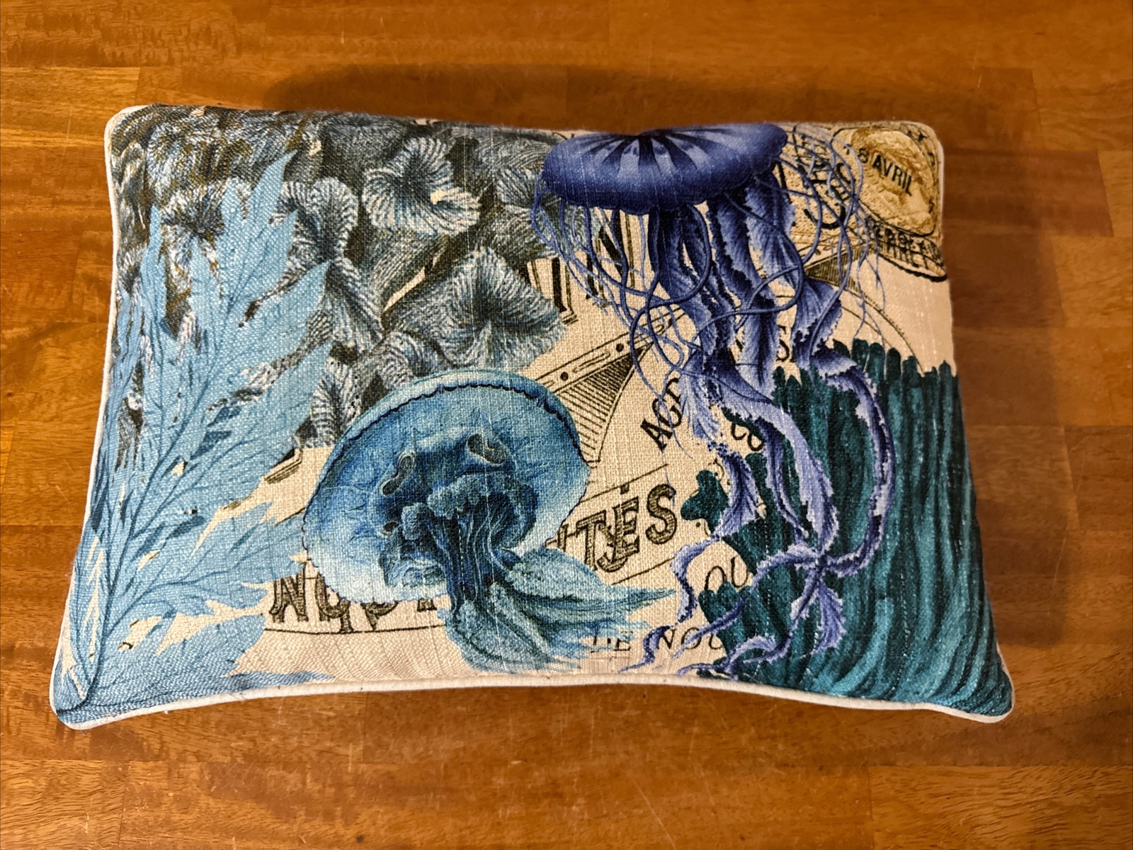 Jellyfish rectangle throw pillow 18 x 13” Inch nautical underwater Ocean Beach