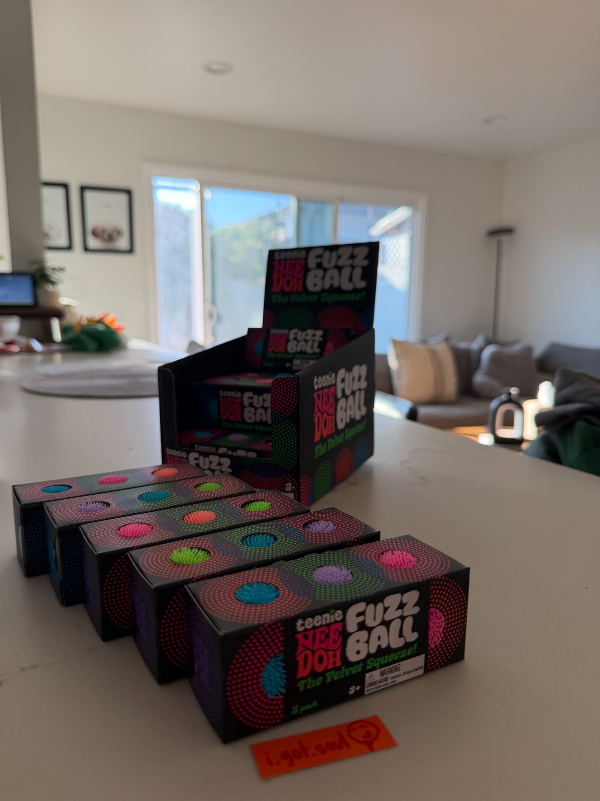 NEW NeeDoh Teenie Fuzz Ball Mini Nee Doh Stress Balls 3 Pack Random Color