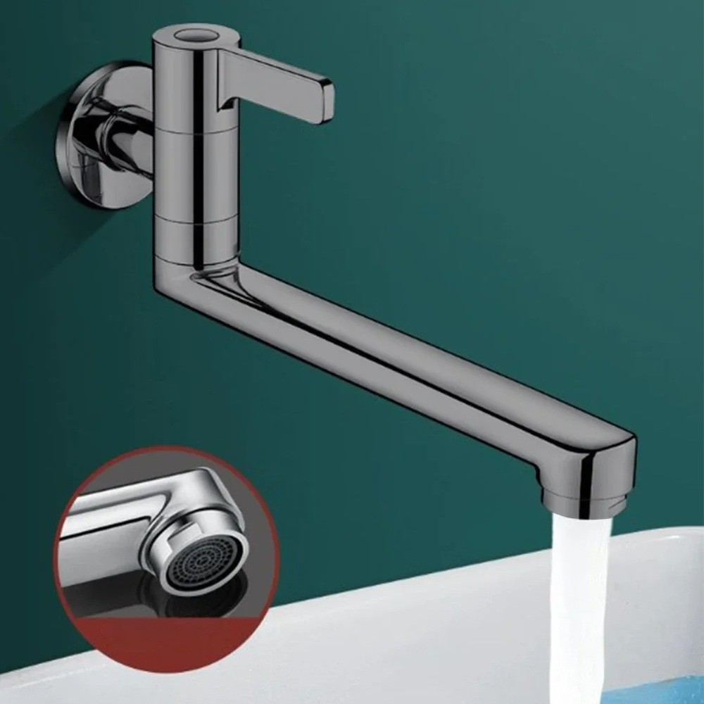 Extended Cold Kitchen Faucet 304 Stainless Steel 20 25 11.81 in Wall Mount