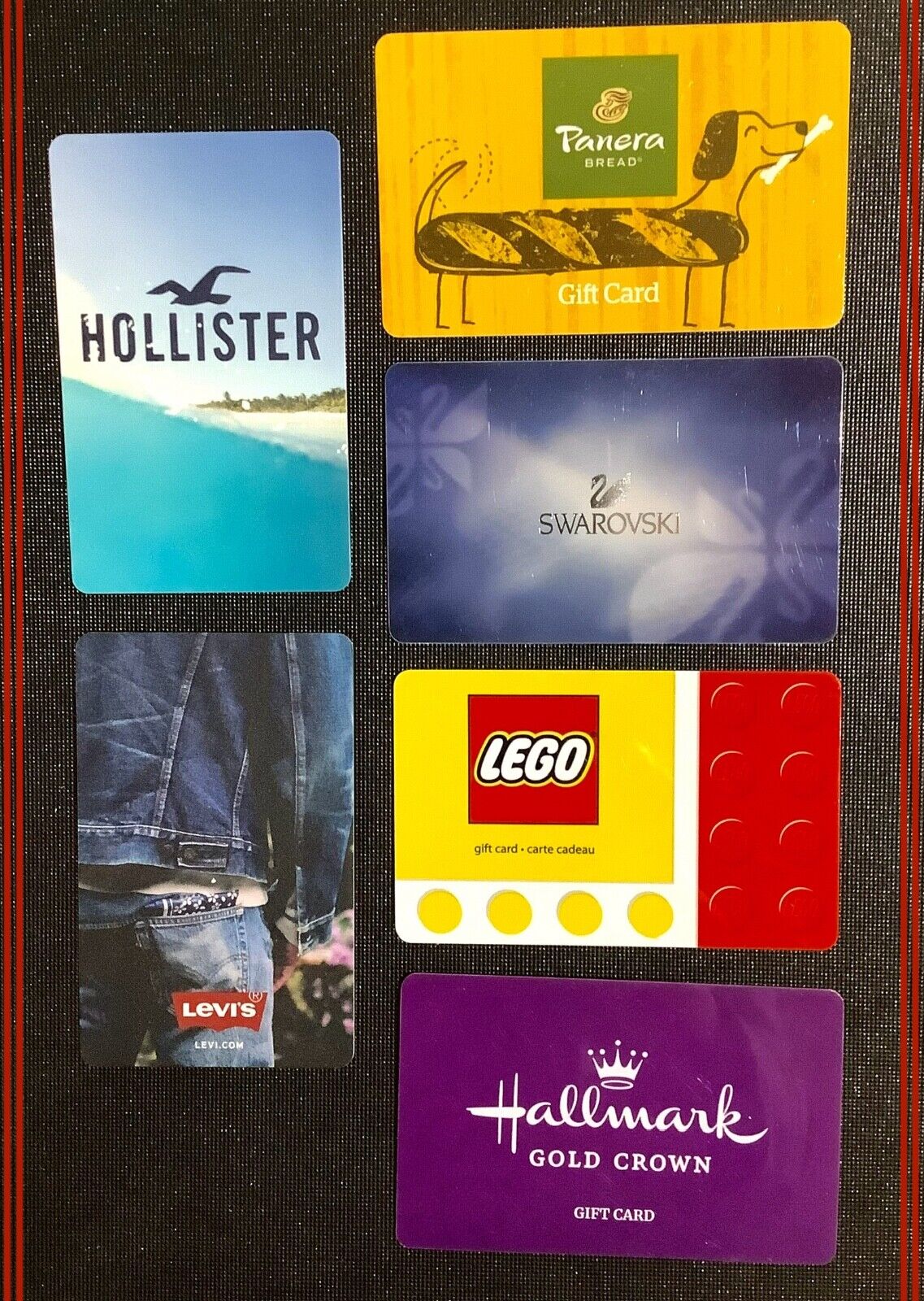 🇨🇦 CANADA LEGO / HALLMARK / SWAROVSKI / HOLLISTER … GIFT CARD (7 CARDS )  NEW
