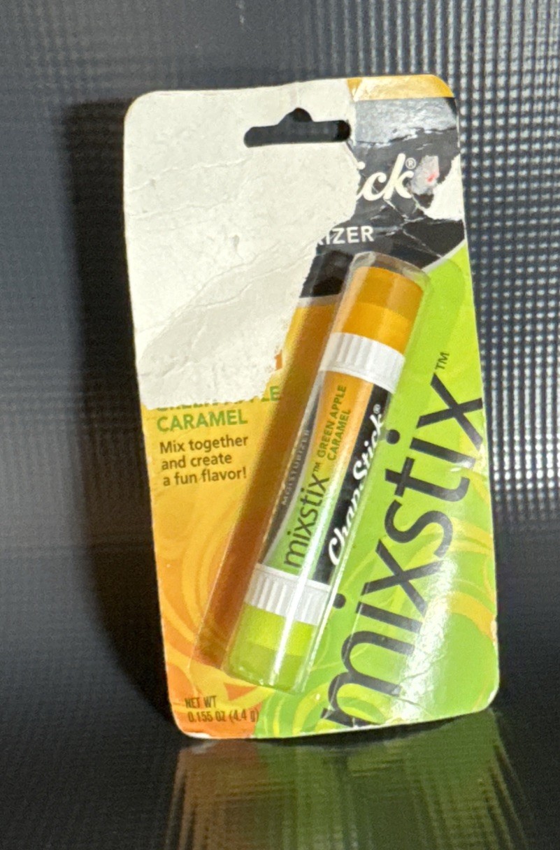 Chapstick Mixstix Lip Balm Green Apple Carmel . New/SEALED As Pictured