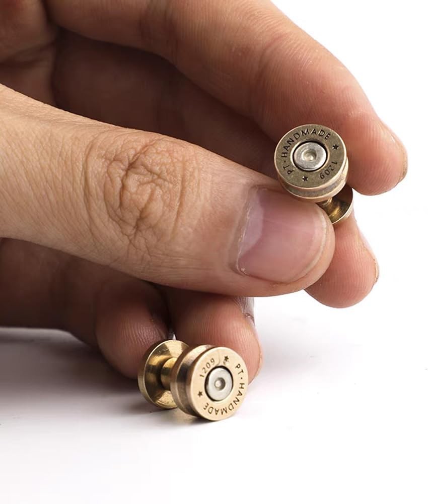 Studs Rivets for Leather, 4mm Studs Heights, Premium Brass Bullet-Shaped Rivets,