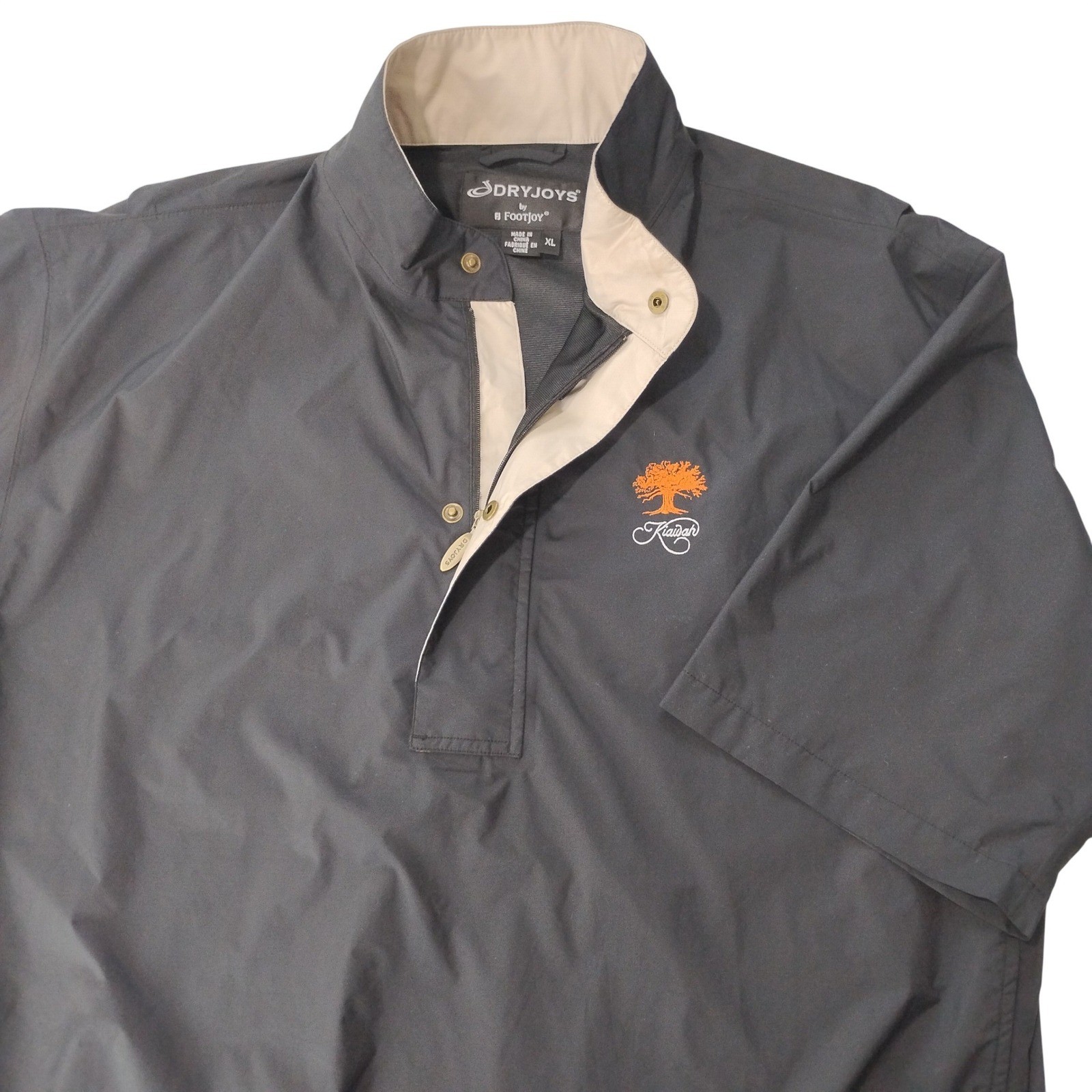 FootJoy DryJoys Windbreaker Mens XL Kiawah Short Sleeve Pullover Half Zip