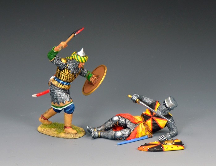 KING & COUNTRY MEDIEVAL KNIGHTS & SARACENS MK252 SARACEN ATTACKING CRUSADER