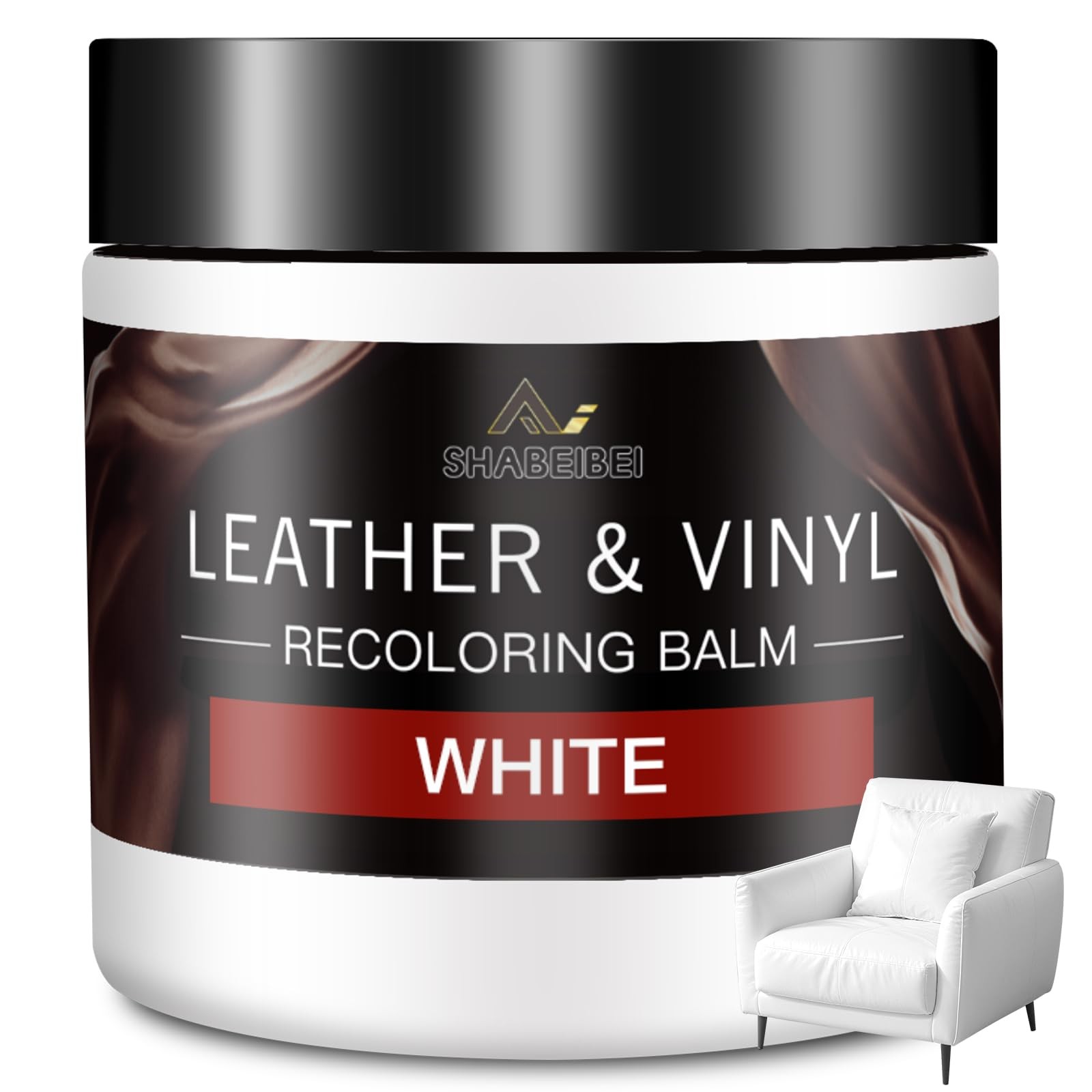 Leather Recoloring Balm and Scratch Repair Kit, White Leather Restorer for Co...