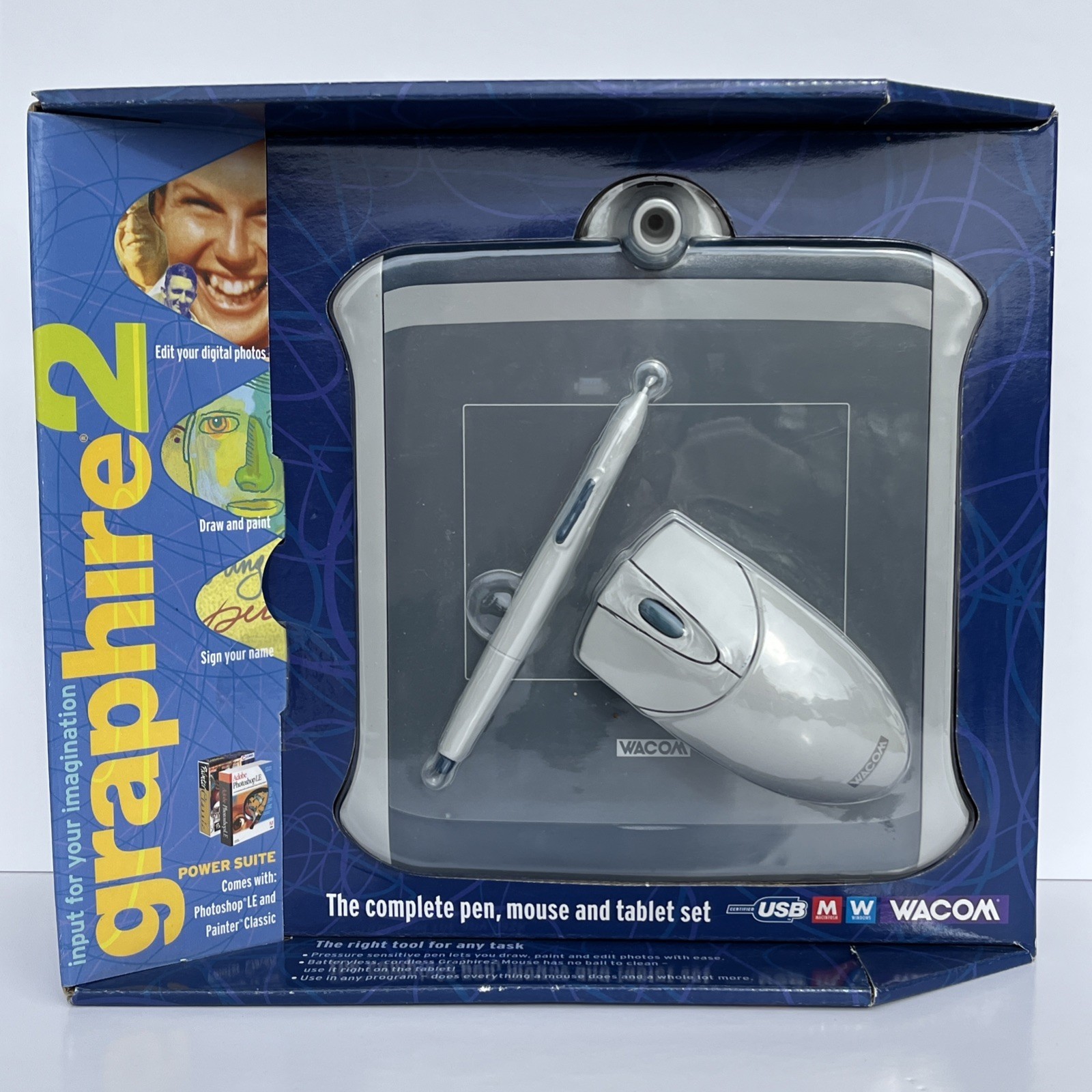 Wacom Graphire 2 Graphics Art Tablet Pen and Mouse Sealed Box NEW TW