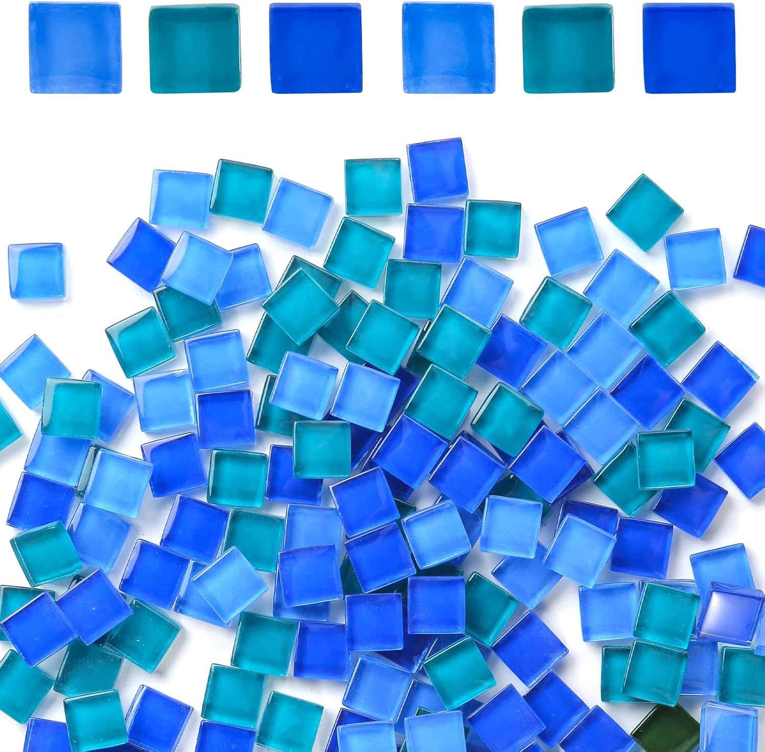 Glass Mosaic Tiles 0.3LB, 4 Shapes Stained Glass Pieces for DIY Craft