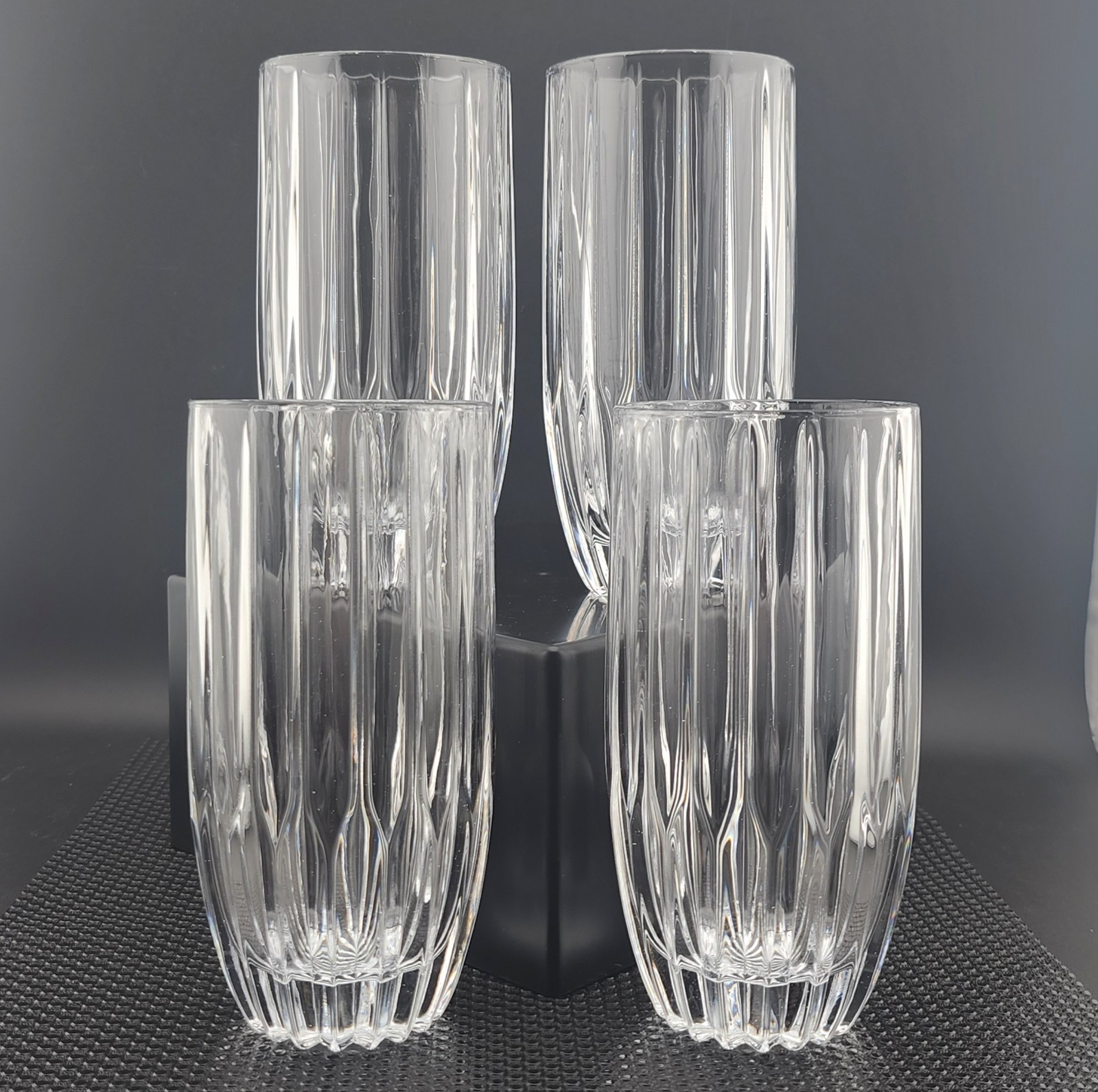 4 Pc Set 5-7/8" Mikasa PARK LANE Highball Crystal Glasses READ INFO!! Retired 