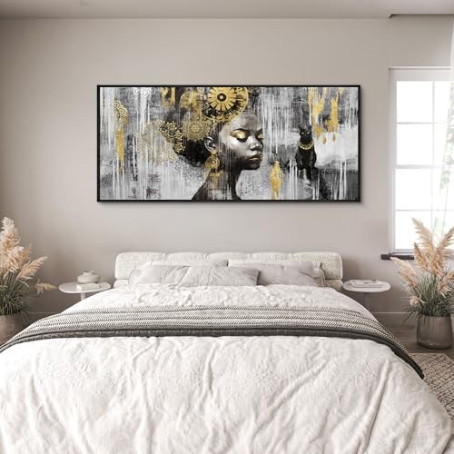  African American Wall Art - Large Black Girl Black Woman 31x70 Black Beauty