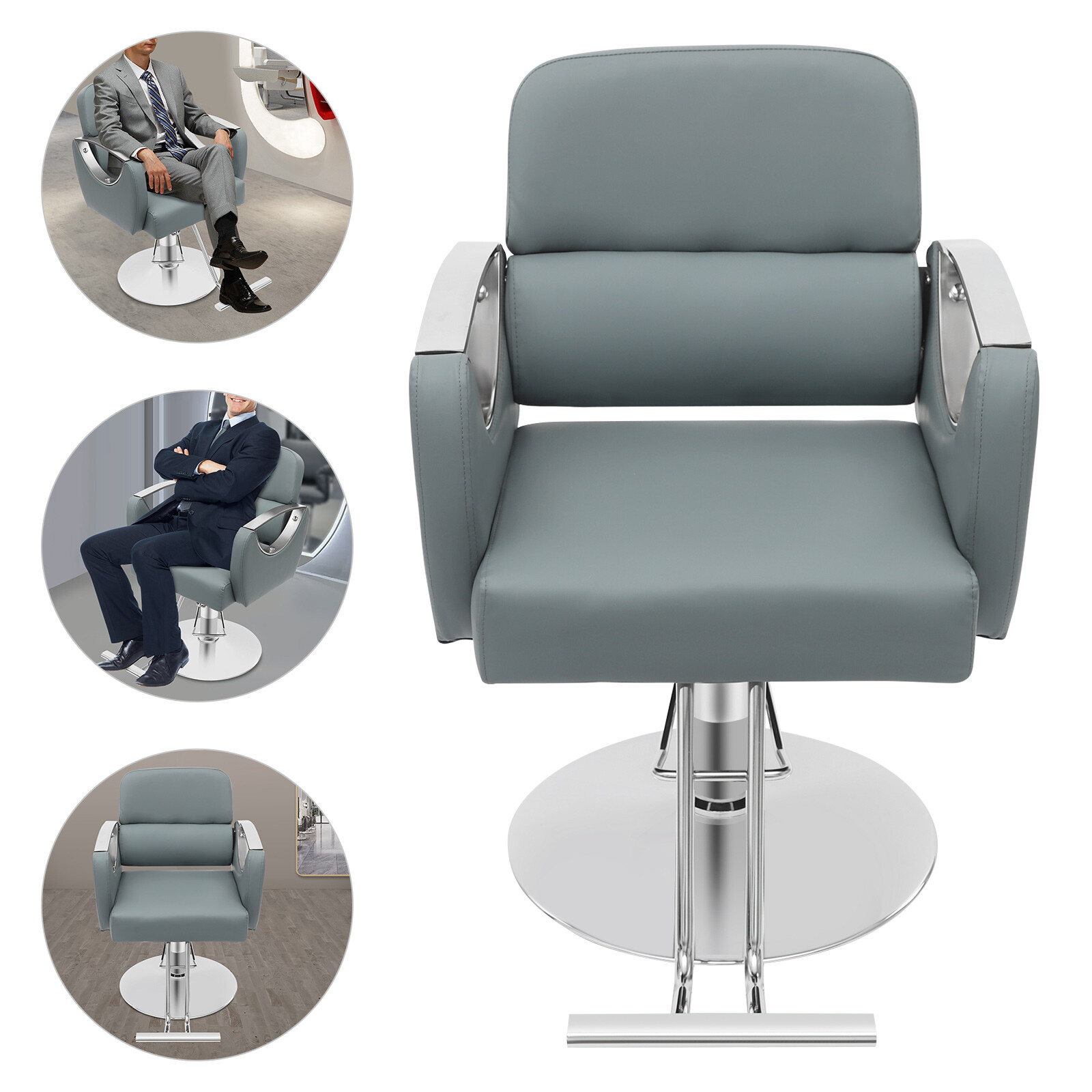 Barber Chair Hair Salon Chair Heavy Duty Hydraulic Pump Stylist Chair Adjustable