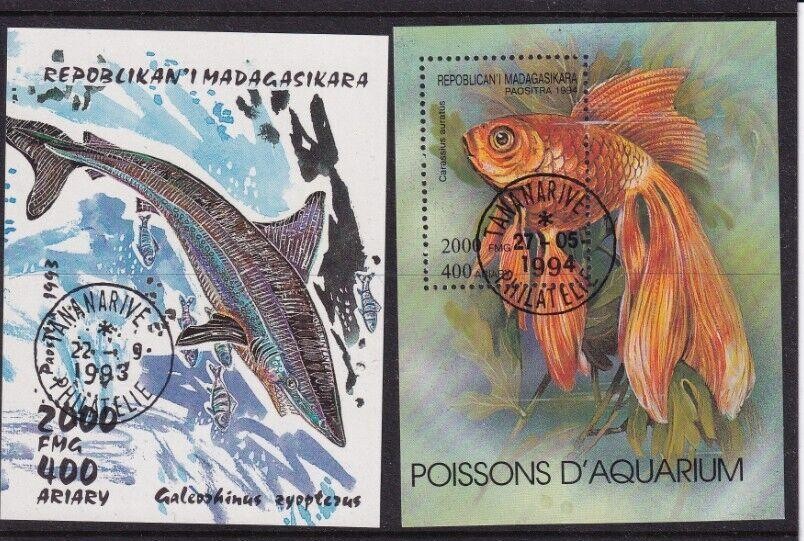 ER02 Madagascar Fishes - used Souvenir sheets