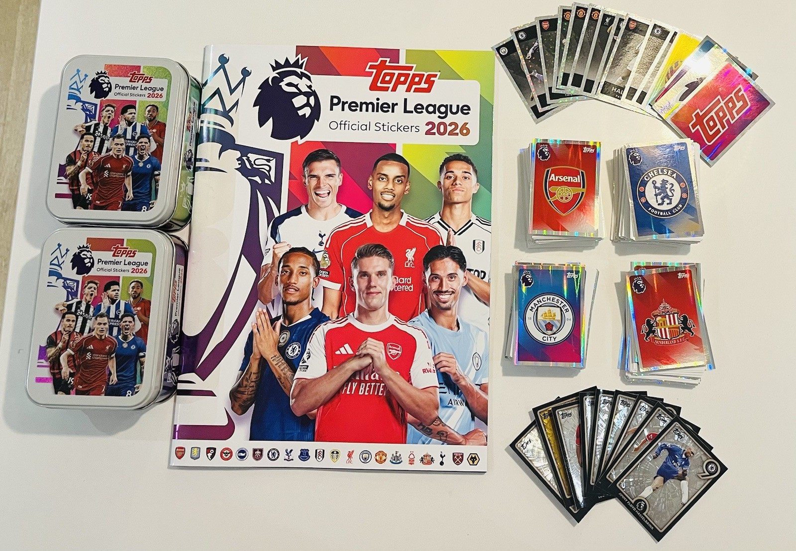Topps Premier League 2026 Sticker Bundle X 496 No Duplicates + 2 Tins + Album