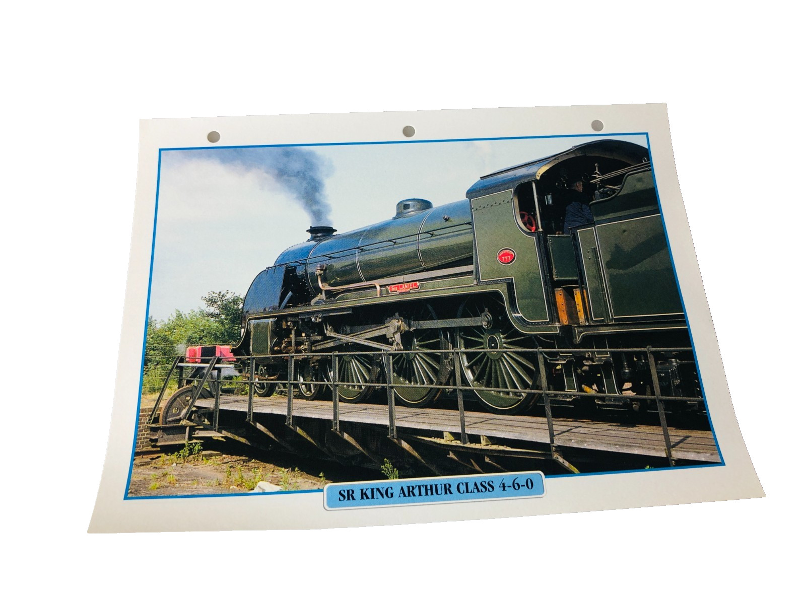 Train Railway SR King Arthur Class 4-6-0 Picture Information Paper Vintage ra