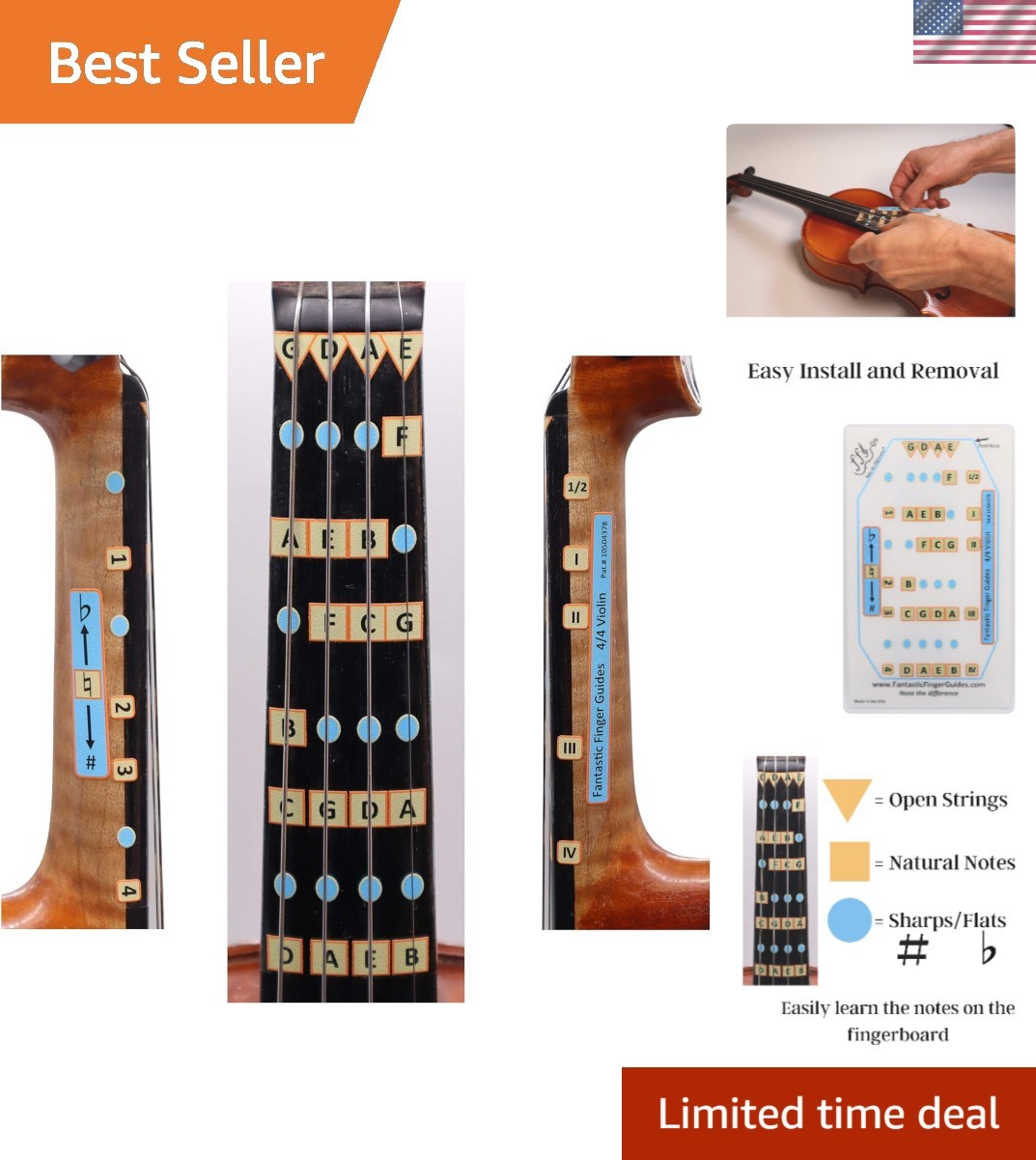 Fantastic Finger Guide for Violins Kids/Adult Beginner | Stringed Musical Ins...