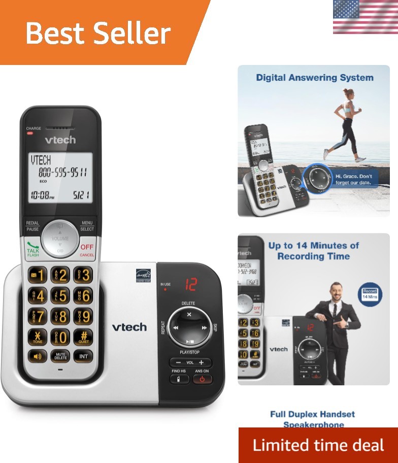 VG232 Cordless Phone with Answering Machine - with Large Display Full-Duplex ...