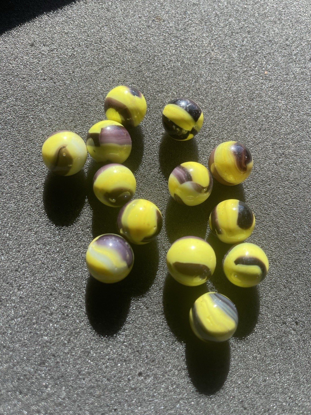 Lot Of 13 Bumblebee 5/8” Marbles..TM1405