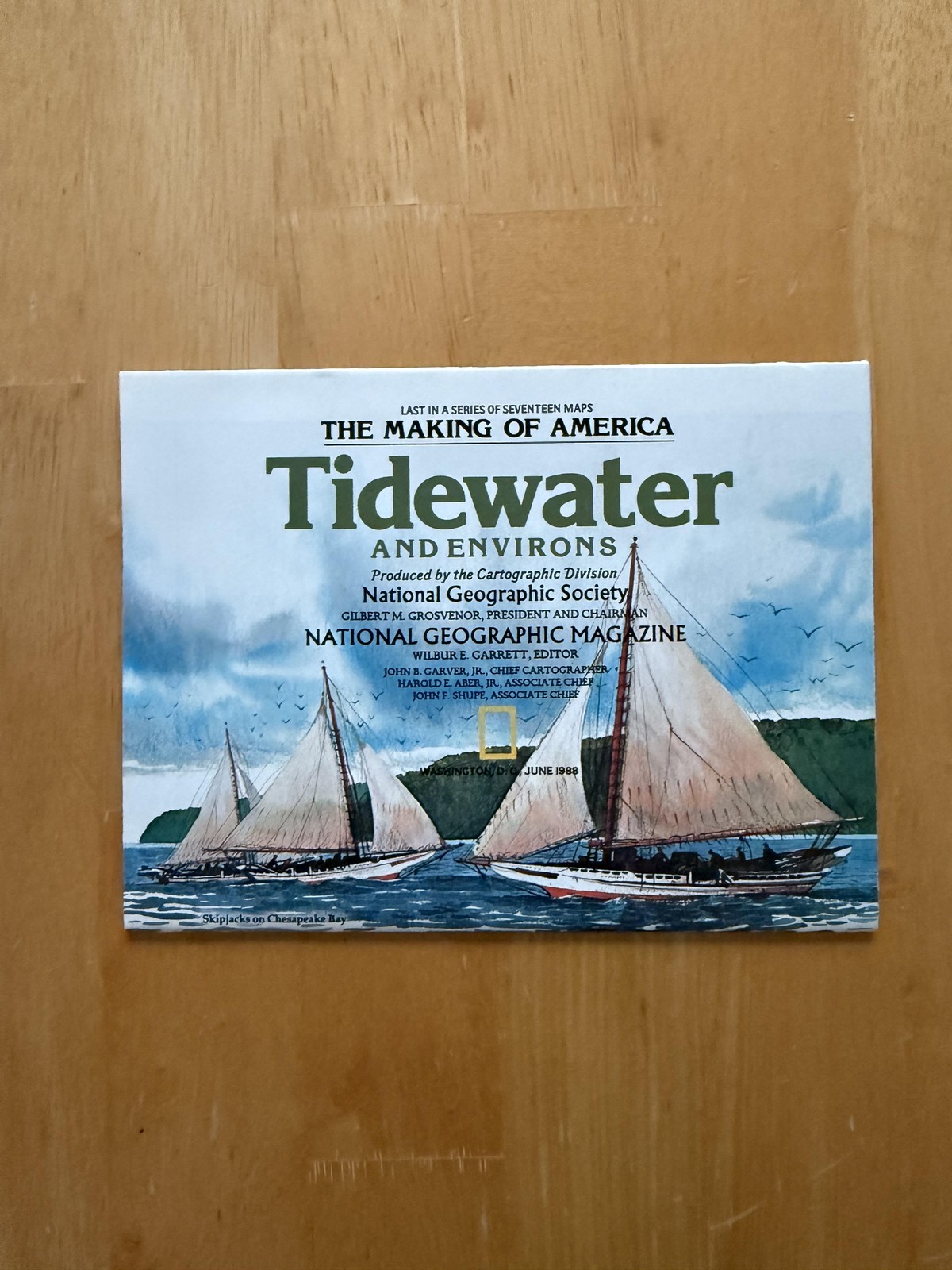 Vintage 1988 National Geographic Tidewater Map Virginia Maryland Carolinas USA