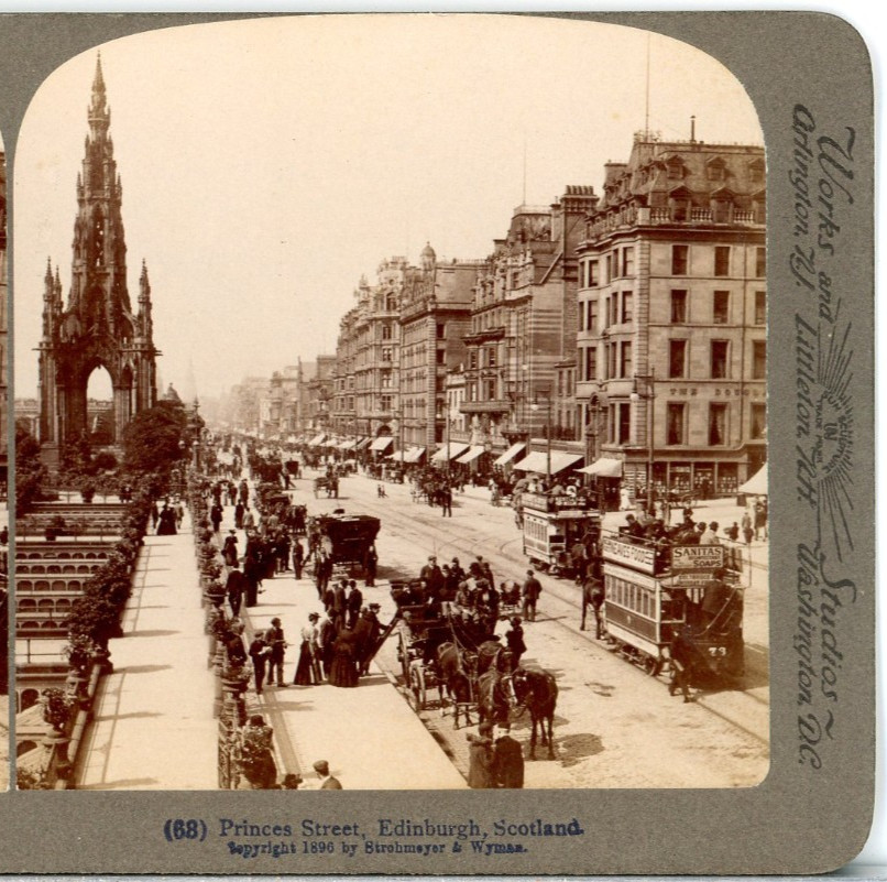 SCOTLAND, Princes Street Edinburgh--Underwood Stereoview T67