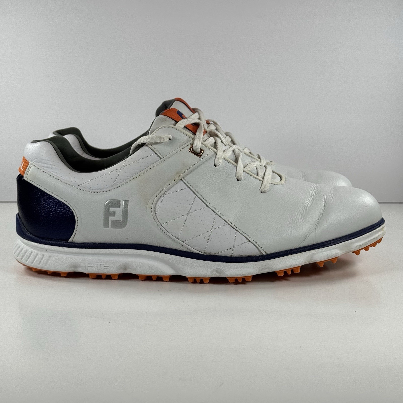 FootJoy FJ PRO/SL Spikeless Golf Shoes 53533 White/Navy/Orange Size 11