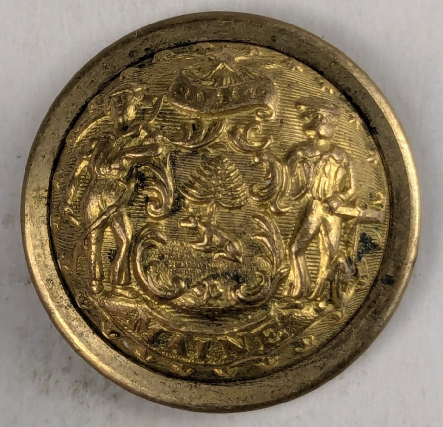 1870-1920 - Maine State Seal Officer Uniform Button - M2E