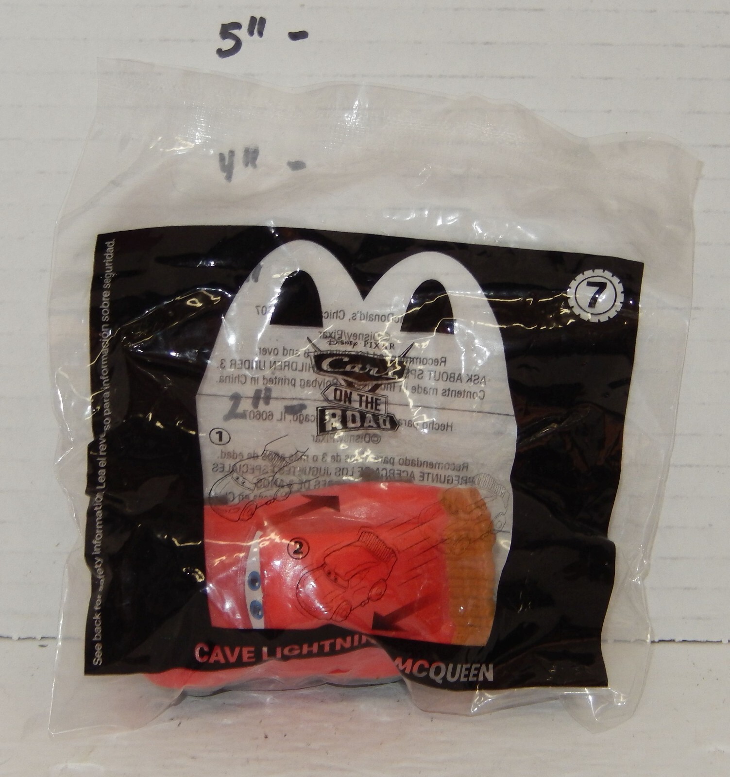 2022 Mcdonalds Happy Meal Toy Disney Cars On the Road #7 Lightning McQueen MIP