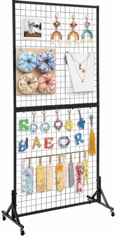 Display Grid Rack 3' x 6 ft Metal Panel Stand Retail Art Craft Retail Gridwall
