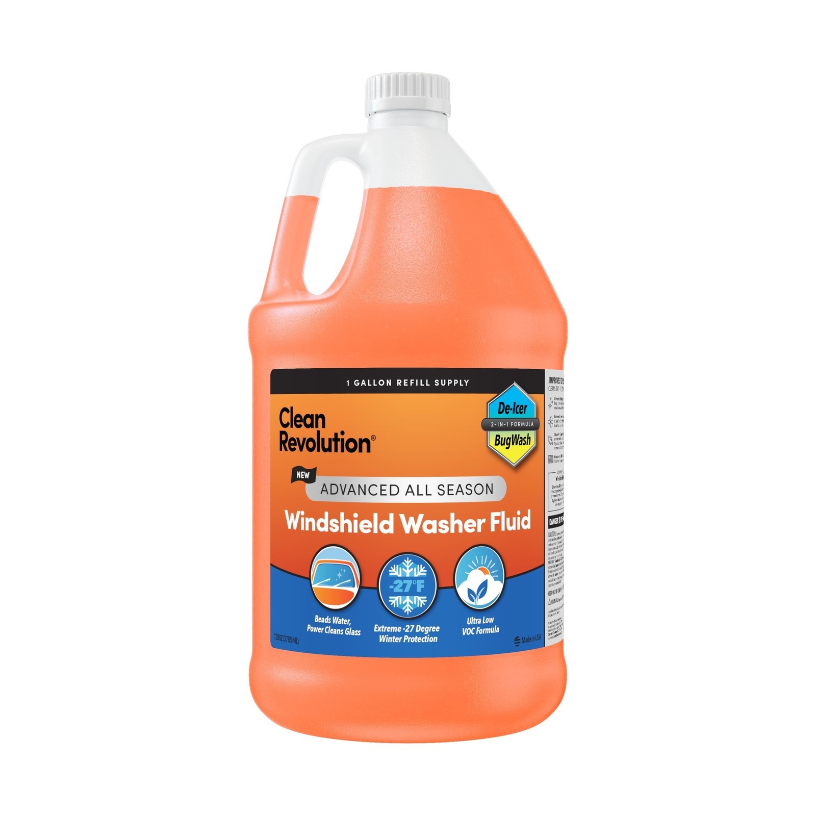 Clean Revolution Advanced All Season Windshield Washer Fluid Ultra Low VOC Fo...