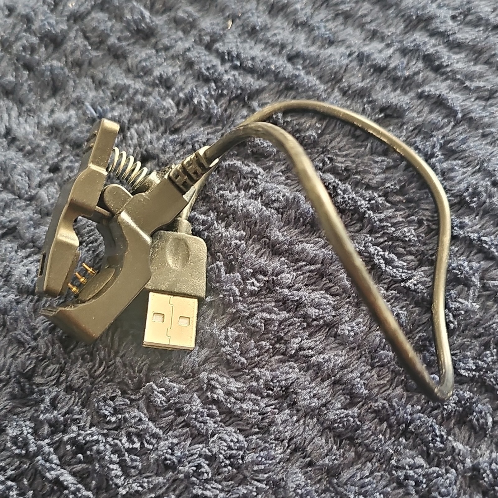 Clip USB Charging Cable for Fitness Tracker GPS Watch Black Plastic