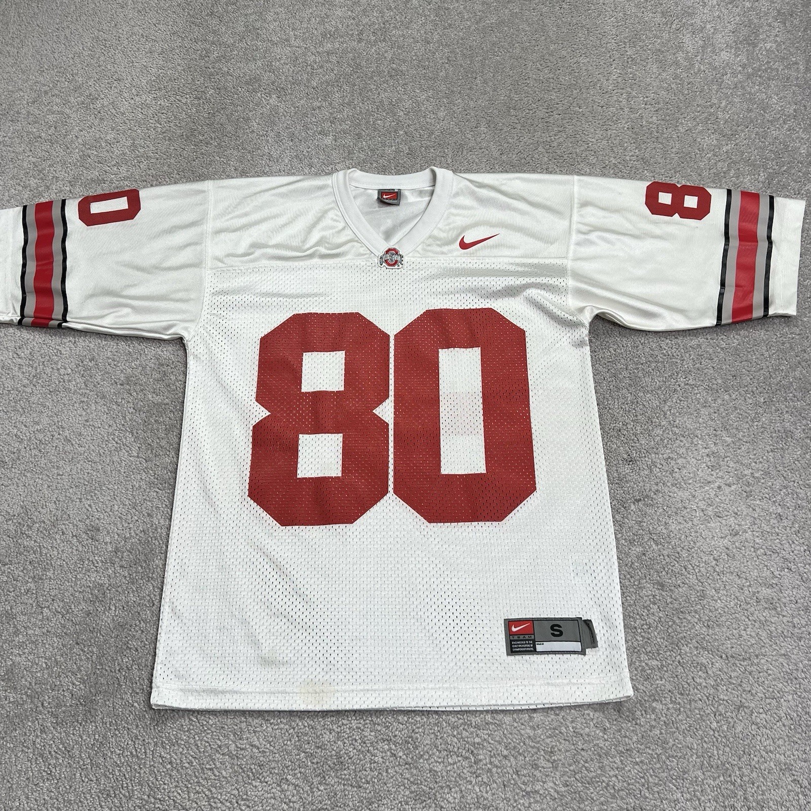 Ohio State Buckeyes Jersey #80 Men's Size Small White Football Nike Team OSU