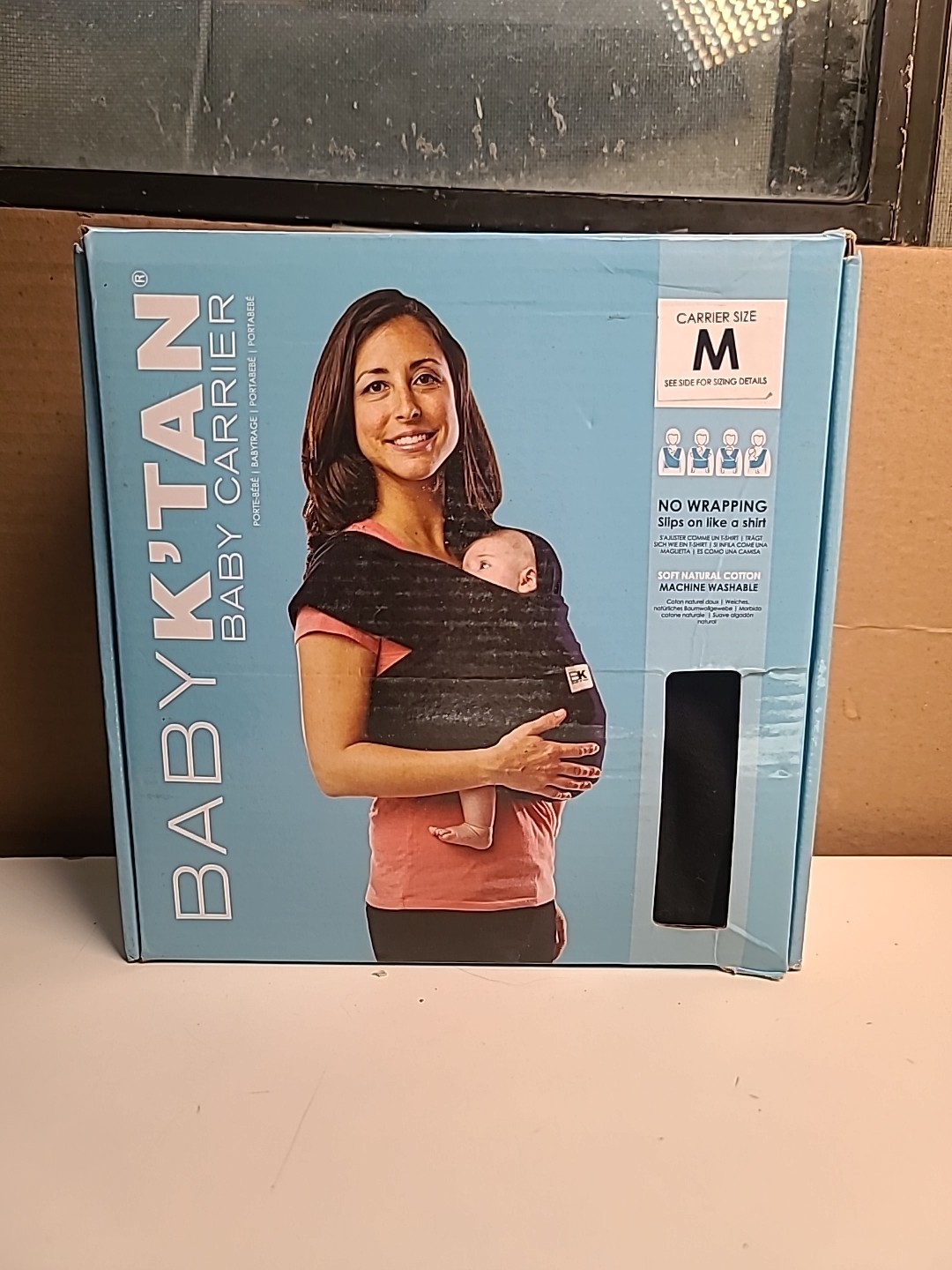 Baby K’tan Baby Carrier Size M Black NEW Open Box Damaged Box