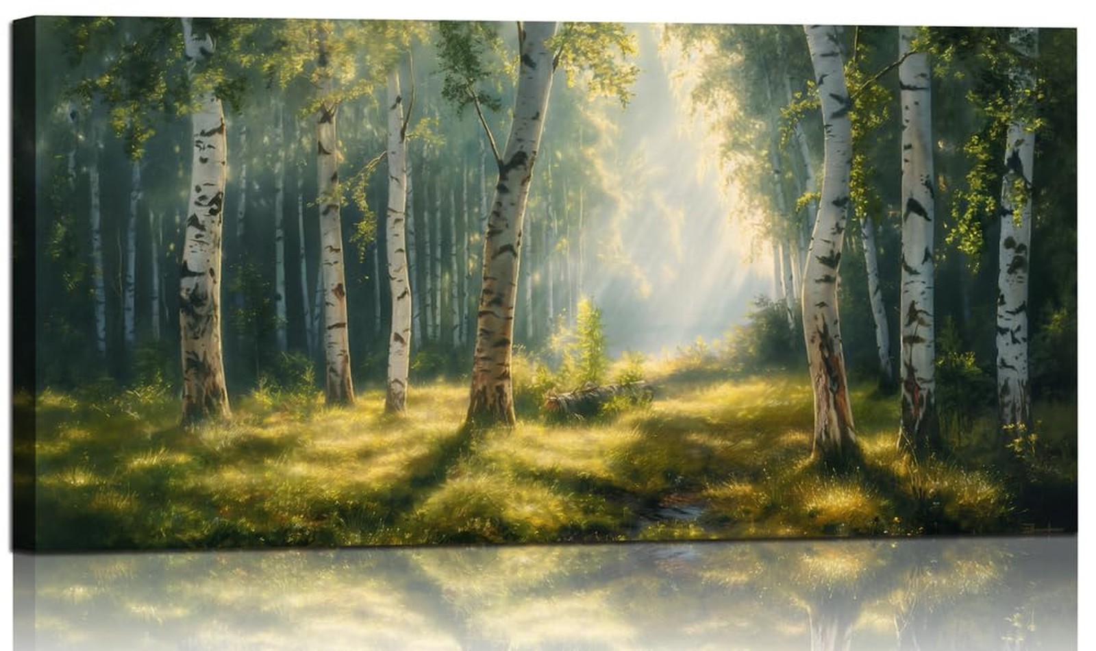 Nature Wall Art Forest Scenery Wall Art Landscape Pictures Green Birch Tree C...