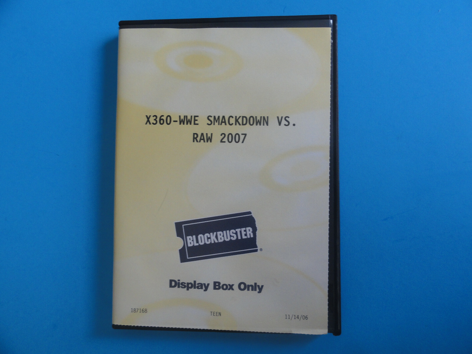 NO GAME- WWE SMACKDOWN VS. RAW 2007 - XBOX - BLOCKBUSTER VIDEO RENTAL CASE 2003