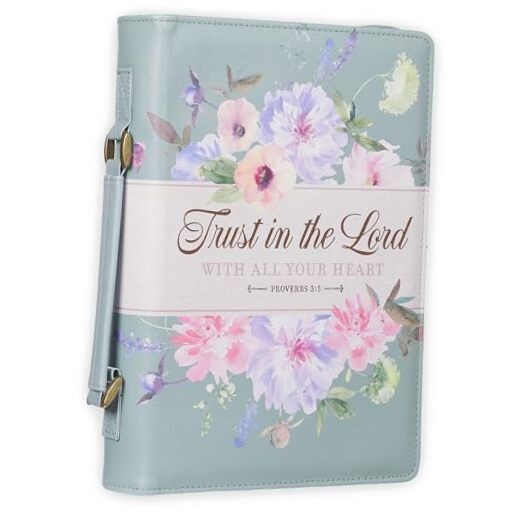  Fashion Vegan Leather Bible Cover for Women: Trust in The Lord Large